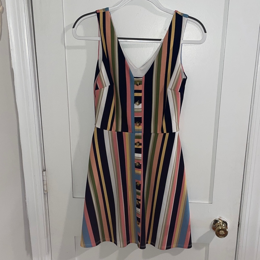 BCX Colorful Striped Mini Dress